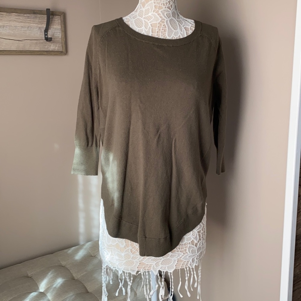 Express olive green sweater size small